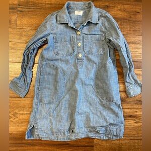 J Crew Crewcuts Dress Girls 7 Long Sleeve Chambray Field Family Photos Pockets